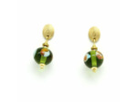Boucles d'oreilles Murano olive  – Salvia