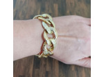 Bracelet gros maillons 32mm doré/martelet