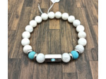 Bracelet œil porte-bonheur Pierre de lune/Turquoise