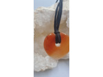 Pendentif cornaline en forme de coeur avec cordon olpa1276