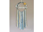 Attrape rêves personnalisable prenom, bleu, jaune, blanc