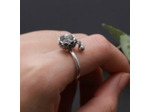 Bague roue de prière rotatif argenté 2