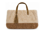 Mila Louise Nicole FR Sac Shopping Fausse Fourrure Ocre Dark