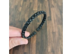 Bracelet homme tressé en acier noir