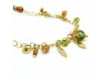 Collier ras de cou pampilles perle Murano olive Salvia