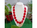 Collier Shakira rouge en ivoire végétal