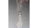 Collier triple cristal de roche création perles 4mm opaque x 45cm olpa1236