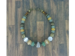 Bracelet œil de chat/aventurine/agate orange/œil de tigre et bronze