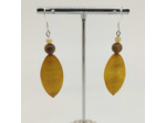 Boucles d'oreilles en perles de nacre orange/marron/blanc
