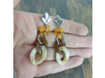 B.O. gros maillons orange/marron/beige argenté