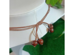 Collier Francine marron en ivoire végétal