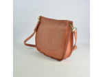 Biba Gibbon Sac Besace Cuir Tressé Salmon