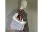 Le Voyage en Panier Coloraba Sac Cabas Coton Tissé Orange Bleu