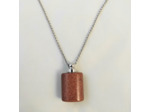 Collier bouteille de parfum pierre de sable doré/argenté