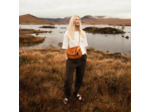 Bleu de Chauffe Sac Musette S Janice Cuir Suédé Ocre