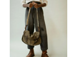 Bleu de Chauffe Sac Musette M Cuir Velours Musk