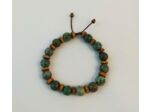 Bracelet ajustable turquoise africaine et bois
