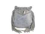 Mila Louise Nora W Sac Bourse Cuir Tressé Silver