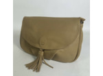 Farfouillette Sac Porté Travers A Rabat Et Pompon 3 Compartiments Sable