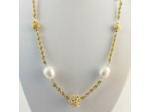 Collier perles de culture d'eau douce/doré