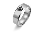 Bague homme gravé loup en titane