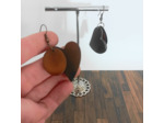 Boucles d'oreilles Valentine marron en ivoire végétal