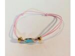 Bracelet élastique doré/bleu/rose