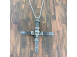 Collier homme croix tête de mort