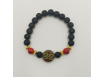 Copie de Bracelet jaspe rouge/turquoise, perle tibétaine