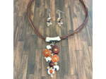 Collier bohème en émail marron