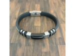 Bracelet homme noir et acier inoxydable