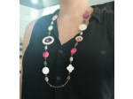 Sautoir nacre fuchsia