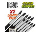 Pinceau Silicone - Colour Shapers TAILLE 0 et 2 - 10 pinceaux - NOIR FERME