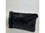 Farfouillette Pochette De Mariage Cuir Lisse Et Brillant Noir