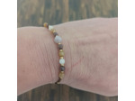 Bracelet jade marron/beige/doré
