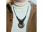 Collier tissé œil de fer/œil de tigre/hématite