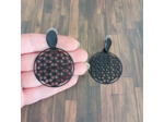 Boucles d'oreilles fleur de vie noires