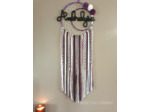 Attrape rêves prénom personnalisable, Camaïeu de violet, blanc et or