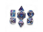 SET DE DÉS DRAGON Chrome bleu violet