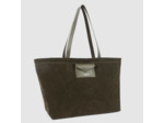 Lancaster Suedine KBA Grand Sac Shopping Aspect Suédine 518-063 Kaki Foncé