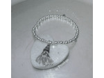 Bracelet perles et pompon en argent 925ème
