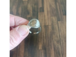 Bague pièces de monnaie en acier inoxydable doré ou argenté