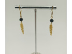 Boucles d'oreilles plume doré/noir