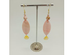 B.O. en perles de nacre ovale rose/doré