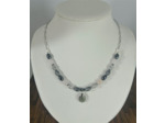 Collier labradorite/quartz rose/hématite