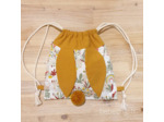 Sac à dos Pochon pour enfant, modèle Lapinou, couleur éléphant arc-en-ciel