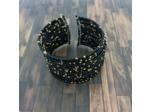 Bracelet multicouches (16) perles de rocaille noir/doré