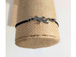 Bracelet élastique noir/lézard