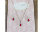 Parure 2pcs argent/zircon rouge