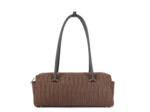 Lancaster Tressé Cube Sac Rectangle En Cuir Tressé 530-68 Marron